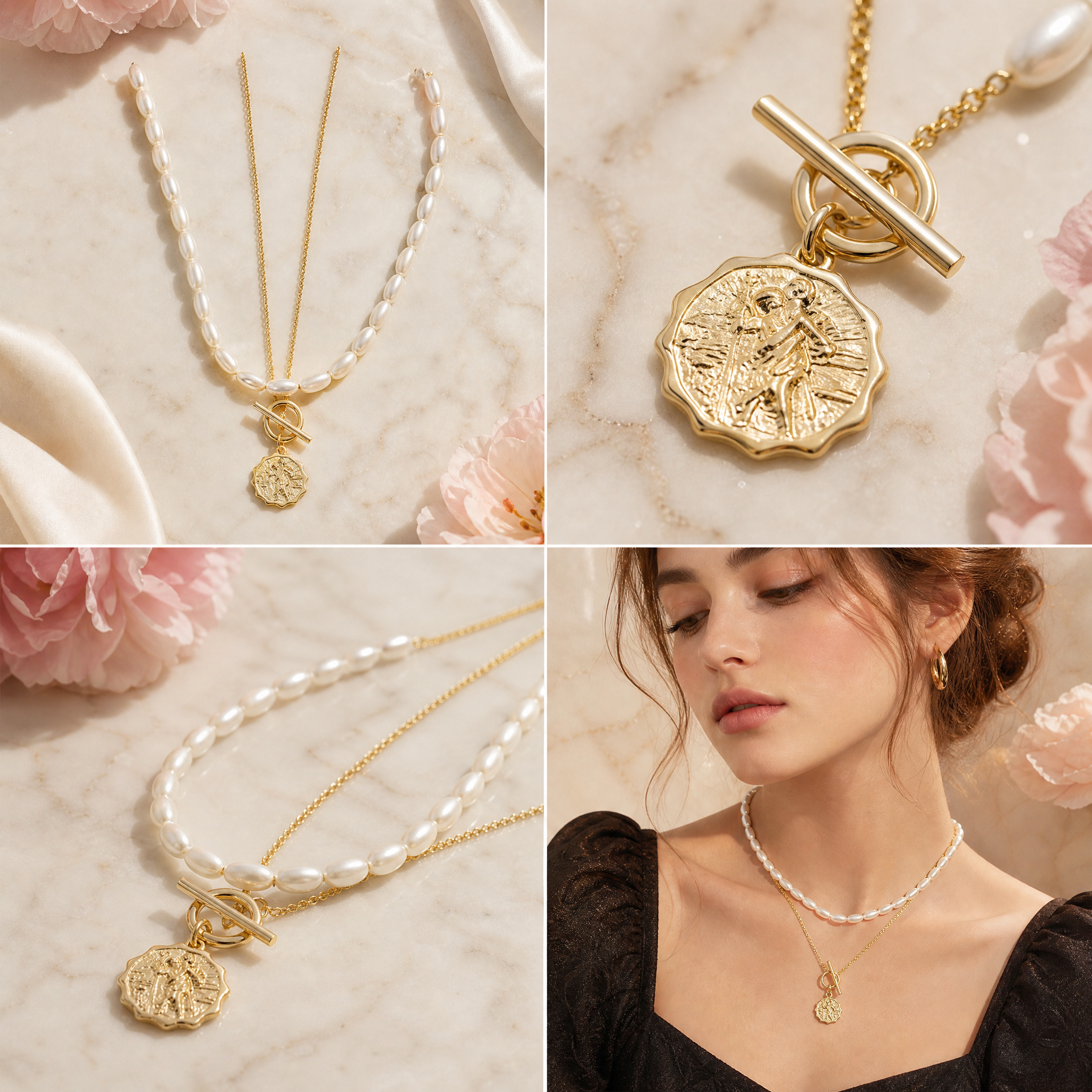 Élodie 2er Halsketten-Set – Gold